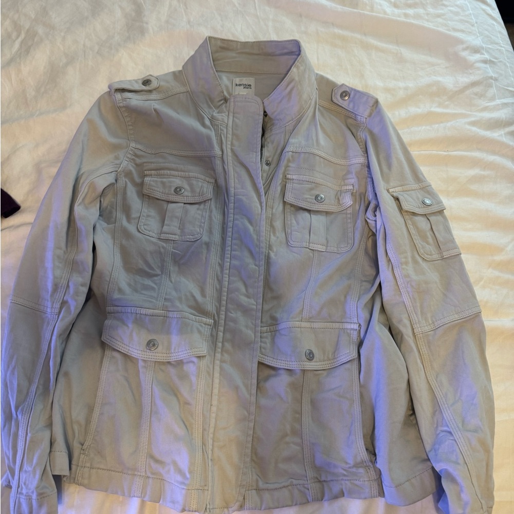 Kensie Women's Light Gray Utility Jacket